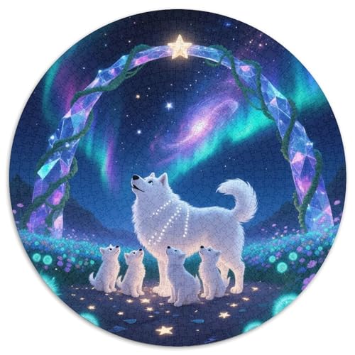 Samoa 1000 Teile Rund Puzzle Unregelmäßige Bunt Animal Dog Jigsaw Erwachsen Freunde 1000pcs (67.5x67.5cm) von OAOEKSEOP