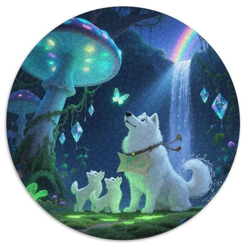 Samoa 1000 Teile Rund Puzzle Unregelmäßige Bunt Animal Dog Jigsaw Kinder Freunde 1000pcs (67.5x67.5cm) von OAOEKSEOP