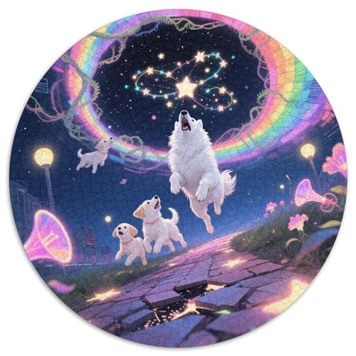 Samoa 1000 Teile Rund Puzzle Unregelmäßige Bunt Animal Dog Jigsaw Kinder Freunde 1000pcs (67.5x67.5cm) von OAOEKSEOP