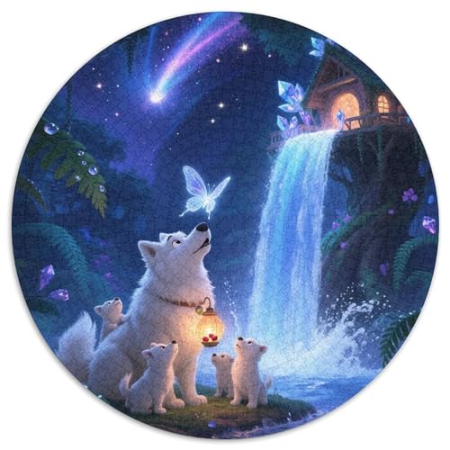 Samoa 1000 Teile Rund Puzzle Unregelmäßige Einzigartige Animal Dog Puzzles Kinder Familie 1000pcs (67.5x67.5cm) von OAOEKSEOP