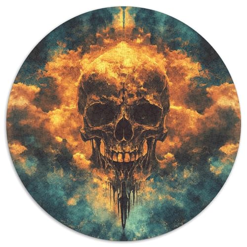 Skull 1000 Teile Rund Puzzle Unregelmäßige Einzigartige Jigsaw Kinder Familie 1000pcs (67.5x67.5cm) von OAOEKSEOP