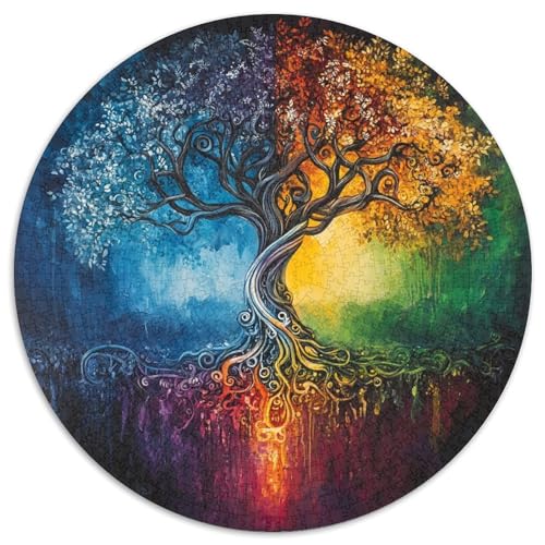 Tree of Life 1000 Teile Rund Puzzle Unregelmäßige Bunt Puzzles Kinder Familie 1000pcs (67.5x67.5cm) von OAOEKSEOP
