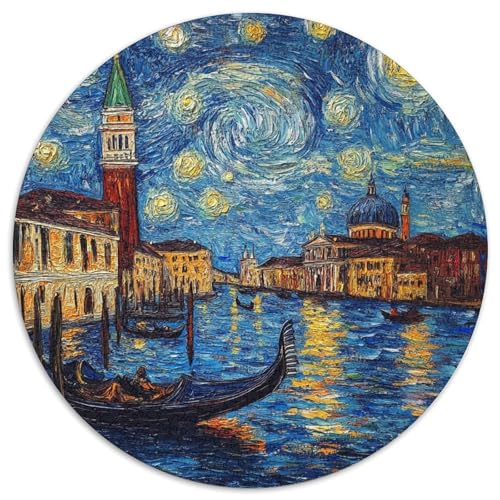 Venice Water City 1000 Teile Rund Puzzle Impossible Bunt Jigsaw Erwachsen Familie 1000pcs (67.5x67.5cm) von OAOEKSEOP