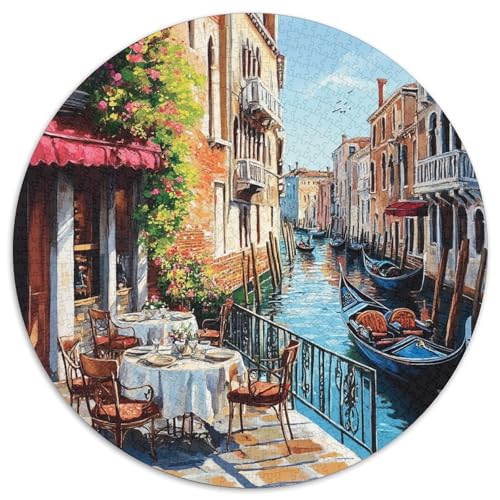 Venice Water City 1000 Teile Rund Puzzle Impossible Bunt Jigsaw Erwachsen Freunde 1000pcs (67.5x67.5cm) von OAOEKSEOP
