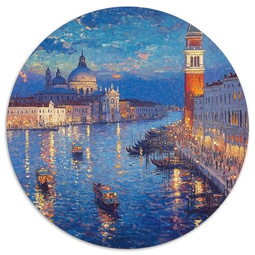 Venice Water City 1000 Teile Rund Puzzle Impossible Einzigartige Puzzles Kinder Freunde 1000pcs (67.5x67.5cm) von OAOEKSEOP