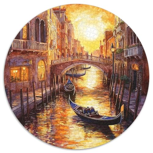 Venice Water City 1000 Teile Rund Puzzle Unregelmäßige Einzigartige Jigsaw Erwachsene Familie 1000pcs (67.5x67.5cm) von OAOEKSEOP