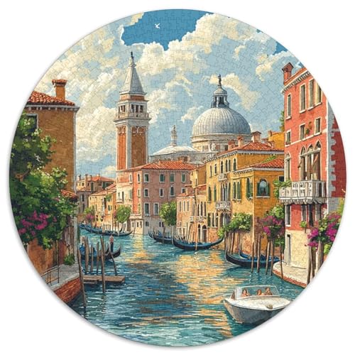 Venice Water City 1000 Teile Rundes Puzzle Impossible Bunt Jigsaw Erwachsene Freunde 1000pcs (67.5x67.5cm) von OAOEKSEOP