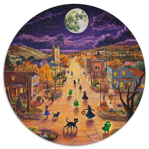 Village 1000 Teile Rund Puzzle Unregelmäßige Bunt Puzzles Erwachsen Familie 1000pcs (67.5x67.5cm) von OAOEKSEOP