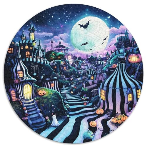 Village 1000 Teile Rundes Puzzle Unregelmäßige Bunt Puzzles Kinder Freunde 1000pcs (67.5x67.5cm) von OAOEKSEOP