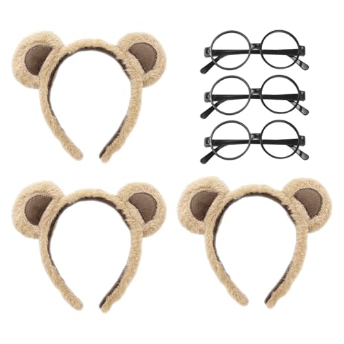OAOSDH 3 Stücke Tragen Ohrstirnbänder Und 3 Stücke Runde Rahmengläser, Niedliche Plüsch -Stirnbänder, Cosplay -Requisiten, Partykostümzubehör. OAOSDH 3 Stücke Tragen Ohrstirnbänder Und 3 Stücke Runde Rahmengläser, Niedliche Plüsch -Stirnbänder, Cosplay -Requisiten, Partykostümzubehör. von OAOSDH
