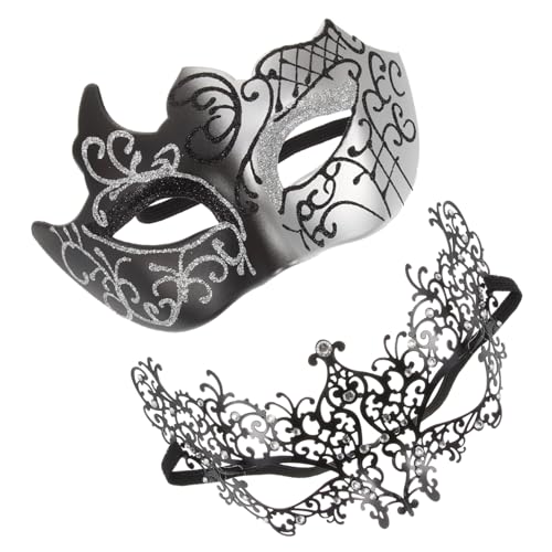 OATIPHO 1 Paar Paar-Masken-Set Maske für Karneval Maske für Cosplay-Party the hallow halloween schwarze Augenmaske Maskerade-Maske Maske für die Party Cosplay-Partymaske Schmiedeeisen Mann von OATIPHO