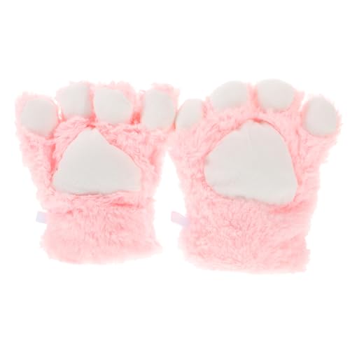OATIPHO Für Katzen Halloween Flauschige Katzenpfoten Für Cosplay Katzenkrallen Mitten Pink Dekorative Katzenpfoten Für Karneval Halloween Rollenspiele von OATIPHO