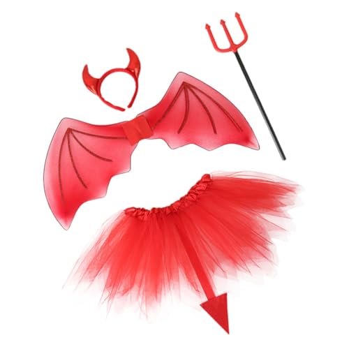 OATIPHO Teufelskostüm-requisiten für Jungen und Mädchen Stirnband Party-anziehrock Halloween-kostüme Cosplay-zubehör von OATIPHO