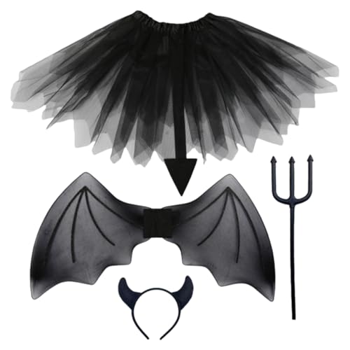 OATIPHO Halloween Teufel Cosplay Zubehör Set Rock Stirnband Hörner Und Flügel Für Kinder von OATIPHO