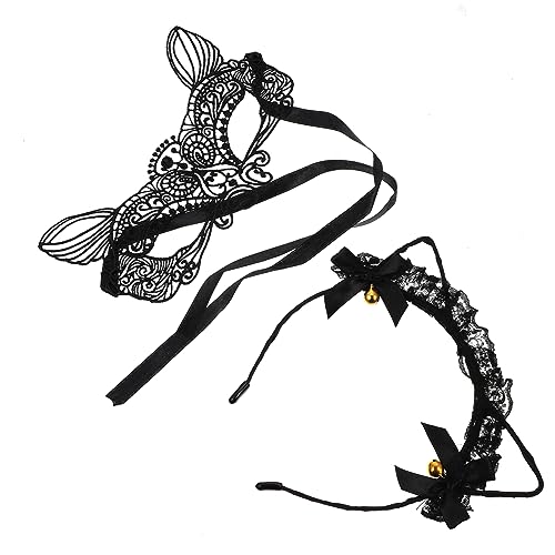OATIPHO 1 Satz Einzigartiges Tier Haarband mit Katzenohren und Spitzenmaske Teiliges Kostümzubehör für Karneval und Feste für Verschiedene Outfits und Anlässe OATIPHO 1 Satz Einzigartiges Tier Haarband mit Katzenohren und Spitzenmaske Teiliges Kostümzubehör für Karneval und Feste für Verschiedene Outfits und Anlässe von OATIPHO