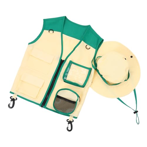 OATIPHO 1 Satz Entdeckerkleidung Outdoor draußen angelzubehör Bausatz Mini-Kit Jays Kid Explorer Weste Hut Entdeckerhut für Polyester Green OATIPHO 1 Satz Entdeckerkleidung Outdoor draußen angelzubehör Bausatz Mini-Kit Jays Kid Explorer Weste Hut Entdeckerhut für Polyester Green von OATIPHO