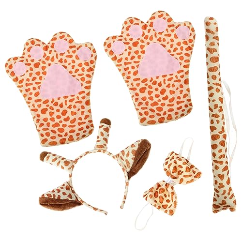 OATIPHO 1 Satz Giraffen Kostüm Set für Erwachsene Teiliges Cosplay Zubehör mit Stirnband Handschuhen Fliege und für Karneval Halloween und Mottopartys von OATIPHO