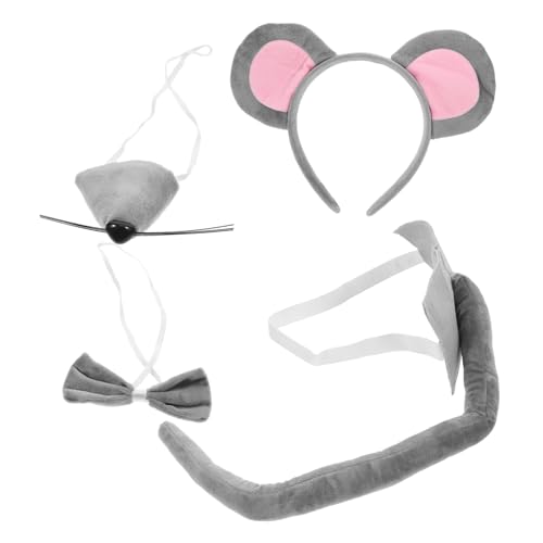 OATIPHO 1 Satz Graues Maushaarband Fuchsohren Rattenohren Stirnband Ohr Haarreifen Kunstschwanz Mäusenasenschwanz Kostüm Stirnbänder Tierohr-stirnband-requisite Cartoonstirnband Stoff OATIPHO 1 Satz Graues Maushaarband Fuchsohren Rattenohren Stirnband Ohr Haarreifen Kunstschwanz Mäusenasenschwanz Kostüm Stirnbänder Tierohr-stirnband-requisite Cartoonstirnband Stoff von OATIPHO