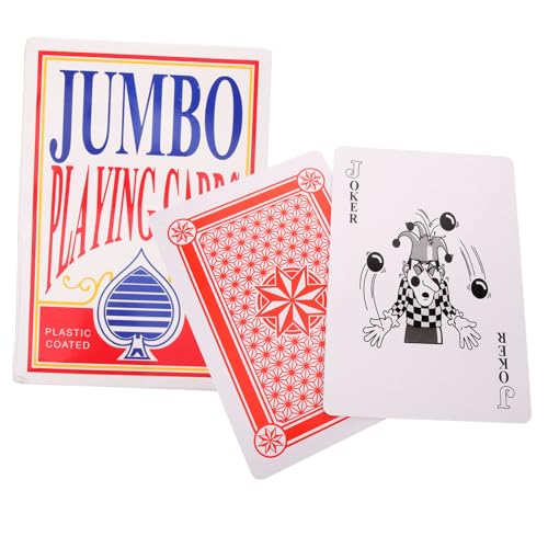 OATIPHO Jumbo-Poker 1 Satz Große Spielkarte Übergroße Pokerkarten Pokerkarten-Spielzeug Riesige Spielkarten Brettspiel-Poker Kartenspiel -partyzubehör Pokerspiel Schüttgut Papier Spielset von OATIPHO