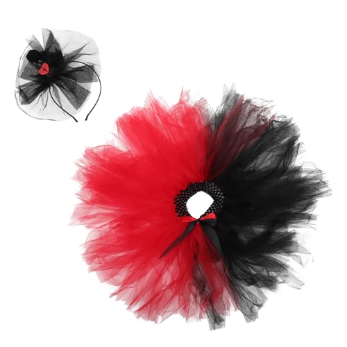 OATIPHO Hexenlook Halloween-kostüm Für Erwachsene Damen Und Mädchen Schwarz/rot Netzrock Und Stirnband OATIPHO Hexenlook Halloween-kostüm Für Erwachsene Damen Und Mädchen Schwarz/rot Netzrock Und Stirnband von OATIPHO
