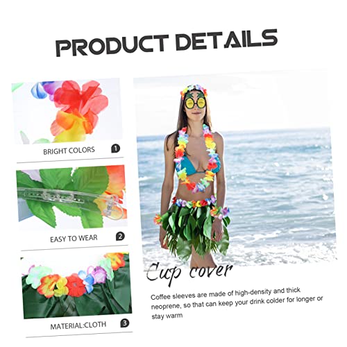 OATIPHO 1 Satz Hawaii Party Kostümset Teiliges Set mit Tropischer Rock Hibiskus Haarclip und Ananas Sonnenbrille für Fotorequisiten und Festivals für Hochzeiten und Strandveranstaltungen von OATIPHO