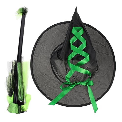 OATIPHO 1 Satz Hexenhut-set Make-up-stirnband Zaubererkappen Funkeln Halloween Besenstiel Für Fliegender Besen Der Piratenhut Bühnenaufführung Hut Besen Perücke Green Plastik OATIPHO 1 Satz Hexenhut-set Make-up-stirnband Zaubererkappen Funkeln Halloween Besenstiel Für Fliegender Besen Der Piratenhut Bühnenaufführung Hut Besen Perücke Green Plastik von OATIPHO