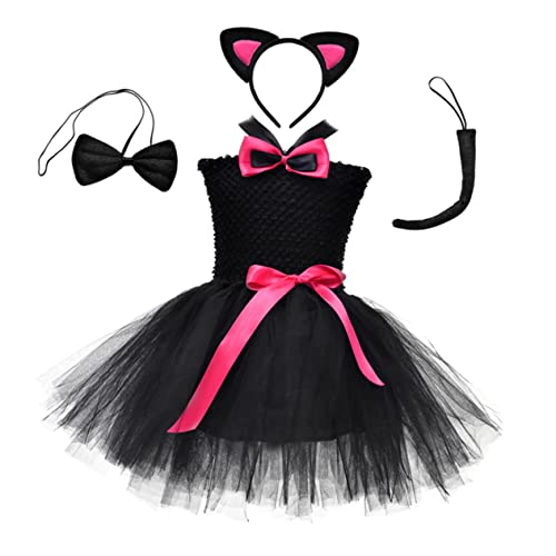 OATIPHO 1 Satz Katzenrock Anzug Schwarzes Kleid Halloween-tutu-anzug Leistungsrock Für Mädchen Halloween-tutu-kleid Tutu-rock Tutu-kleid Für Mädchen Tutu-kleid Für Rosy Baumwolle von OATIPHO