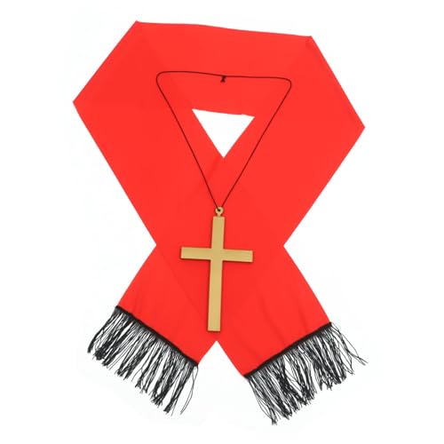 OATIPHO Priester Kostüm Zubehör 1 Set Halloween Cosplay Erwachsene Stola und Kreuz Halskette Kit OATIPHO Priester Kostüm Zubehör 1 Set Halloween Cosplay Erwachsene Stola und Kreuz Halskette Kit von OATIPHO