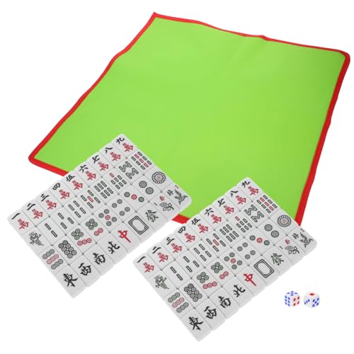 OATIPHO 1 Satz Mini-Mahjong Traditionelles Mahjong-Set Miniatur-Mahjong Reise-Mahjong-spielsteine Kleines Mahjong-Set Chinesisches Mahjong-steinspiel Reisen Spielset PVC Camping von OATIPHO