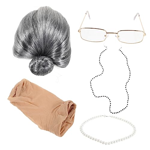 OATIPHO 1 Satz Oma Perücke Set Brille Einer Alten Dame Kinderkostüm Alte Dame Performance-Requisiten Brillenketten Für Damen Stylisch Kleid Einer Alten Dame Brillenbänder Für Damen P Seide OATIPHO 1 Satz Oma Perücke Set Brille Einer Alten Dame Kinderkostüm Alte Dame Performance-Requisiten Brillenketten Für Damen Stylisch Kleid Einer Alten Dame Brillenbänder Für Damen P Seide von OATIPHO