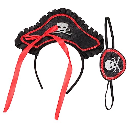 OATIPHO 1 Satz Piratenhaar- Süße Halloween-aufkleber Halloween-partyzubehör Halloween -party -dekorationen Lustige Maske Kostüm Klassischer Piratenhut Outfit Rot Plastik von OATIPHO