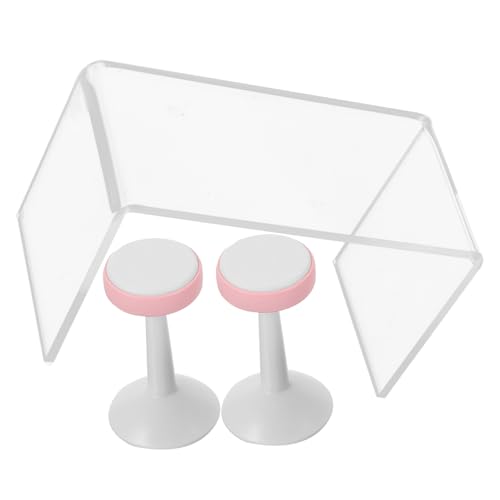 OATIPHO 1 Satz Mini-Hausmöbel Puppenhaus-Ornament Modelle Spielzeug Miniatur-Stuhlverzierung Miniaturmöbel aus Kunststoff Esstisch Minibar Möbel Tisch Gegenstuhl Zubehör von OATIPHO