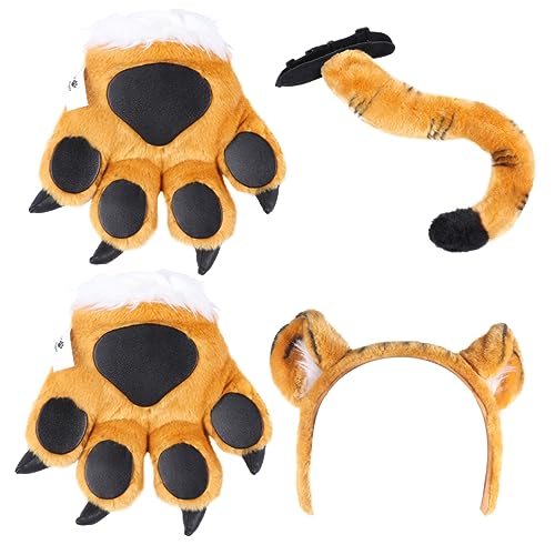 OATIPHO 1 Satz Schwanzhandschuh Haarschmuck schöne tiere stütze camoing kinderkostüm kuscheltier Kleidung tiere dekoration Cartoon-Anzug Cosplay Handschuhe Stirnband Requisiten von OATIPHO