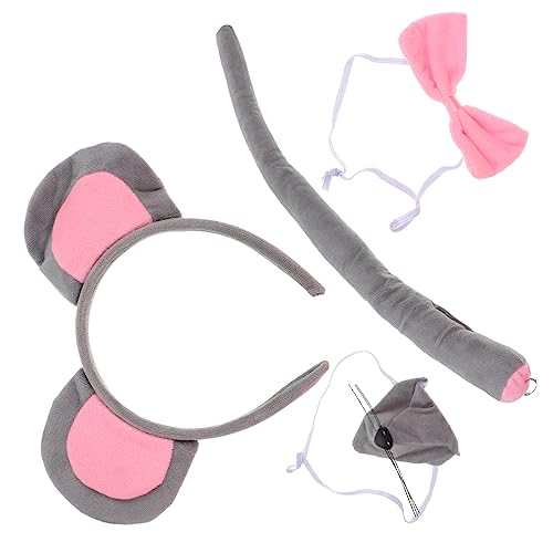 OATIPHO Stirnband Mit Mausohren Für Jungen Ratten-stirnband Tierkostüm-set Halloween-partykleidung Perfekt Für Den Kindertag von OATIPHO