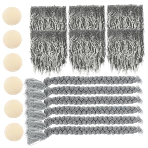OATIPHO 1 Satz Vorgeschnittene Zwergenbärte Gesichts- Falscher Schnurrbart Bartzubehör Realistischer Bart Männliche Perücken Bartbürste Bart-kit Bartpflege Für Männer Bartöl Grey Polyester von OATIPHO