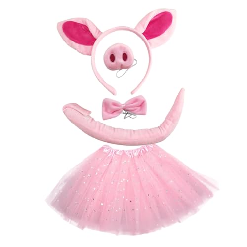 OATIPHO Einzigartiges Stirnband Mit Tierohren Und Schweinchenmotiv Tutu-rock Fliege Party-requisite Für Die Bühne Für Jungen Und Mädchen OATIPHO Einzigartiges Stirnband Mit Tierohren Und Schweinchenmotiv Tutu-rock Fliege Party-requisite Für Die Bühne Für Jungen Und Mädchen von OATIPHO