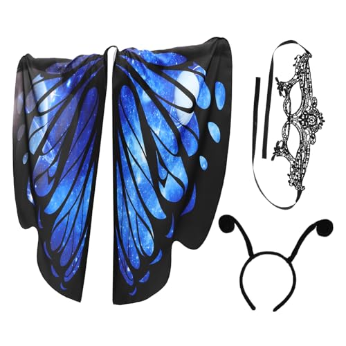 OATIPHO Schmetterlingsflügel-umhang Maskenmaske für Damen Halloween-partyzubehör von OATIPHO