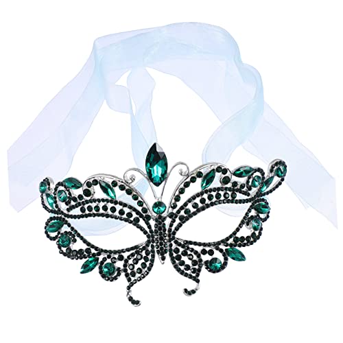 OATIPHO 1 Stk Kristallband-maske Cosplay -kostüme Party Halbe Gesichtsabdeckung Maskerade Gesichter Nachtclub-masken Strass Für Gesicht Halloween-maske Party-kostümmaske Spitze Green von OATIPHO