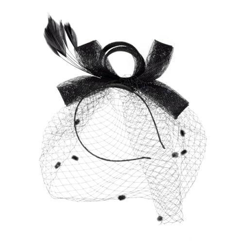 OATIPHO 1 Stück Hochzeits Haarband mit Netzdesign für Bräute Schwarzes Haarschmuck für Hochzeitsfeiern und Fotoshootings Leicht und Rutschfest Braut Accessoires von OATIPHO