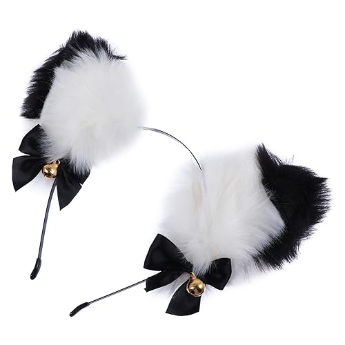 OATIPHO 1 Stück Katzenohren Haarreif mit Glocken und Schleifen Plüsch Kostüm Haarschmuck für Mädchen für Halloween Geburtstagsfeiern und Cosplay Events von OATIPHO