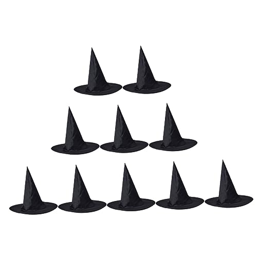 OATIPHO 10 Stück Halloween Hexenhüte Dekorative Kostümhüte für Cosplay und Partys für Erwachsene und Leicht Einzigartiger Struktur und Klassischem Design von OATIPHO