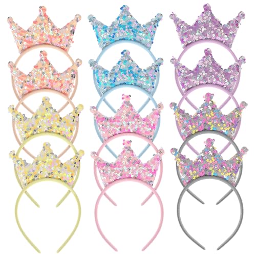 OATIPHO 12 Stück Teiliges Krone Haarband für Glitzer Stirnbänder mit Pailletten Farbenfrohe Geburtstags Party Haarschmuck OATIPHO 12 Stück Teiliges Krone Haarband für Glitzer Stirnbänder mit Pailletten Farbenfrohe Geburtstags Party Haarschmuck von OATIPHO