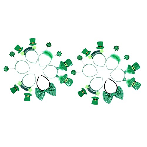 OATIPHO 12 Stück Teiliges Patricks Day Shamrock Haarreif Grünes Kleeblatt Stirnband Rutschfeste Kopfbedeckung für Karneval Festival Partyaccessoire für Erwachsene von OATIPHO