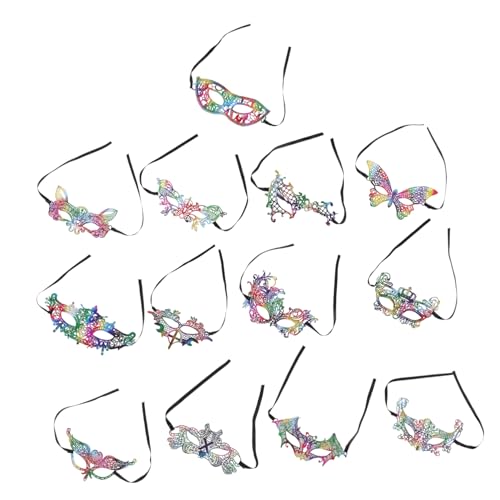 OATIPHO 13st Augenmaske Aus Spitze Dekoration Halloween Kostümmaske Lustige Maskerade-maske Halloween-spitzenmaske Cosplay -kostüme Abschlussball-halbmasken Rot Halloween Masken von OATIPHO