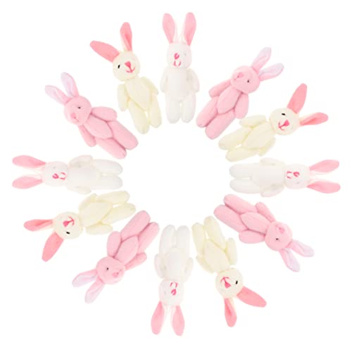 OATIPHO 15st Knöchel-Kaninchen-anhänger Jahr des Kaninchen Stofftier Plüschtier Kaninchen-Maskottchen-Puppe Chinesisches Neujahr Stofftier Kuscheltier Kurzer Plüsch Wagen Hasenpuppe Baby von OATIPHO