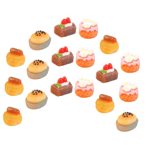 OATIPHO Dessertringe Cupcakes 18 Stück Mini Kuchen Puppenhaus Kunstharz Lebensmittel Obstkuchen Deko von OATIPHO