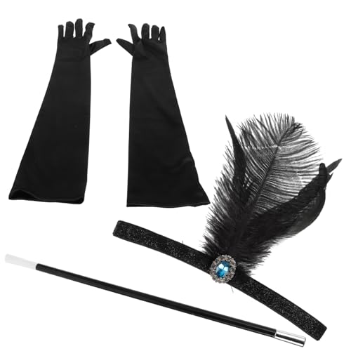 OATIPHO 1Satz Jahre Flapper Accessoires für Damen Kostümzubehör mit Dekorativem Stirnband Handschuhen für Halloween Partys Cosplay von OATIPHO