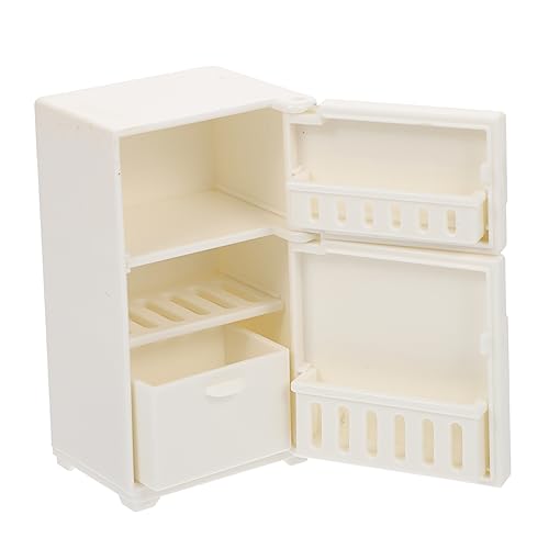 OATIPHO Lieferungen 1stk Kühlschrank Modell Minikühlschrank Für Kinder Kühlschrank Küche Kühlschrank Miniaturregal Miniaturmöbelmodell Miniaturen Haushalt Weiß Plastik Dekorationen von OATIPHO