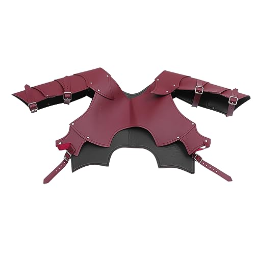 OATIPHO Herren Schulterpanzerung Pu Cosplay Kostüm Rot Mittelalterliche Gladiator-rüstung Partykleid Bühnenshow Foto-requisiten von OATIPHO