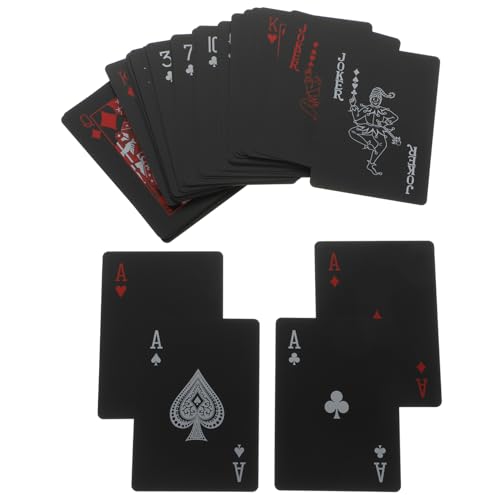 OATIPHO 2 Kisten Wasserfeste Pokerkarten Halloween-kartenspiele Zaubertricks Pokerkarte Partyzubehör Spezielle Deck-pokerkarten Gedruckte Karten Schachbrett Spielkarte Plastik Wasserdicht von OATIPHO